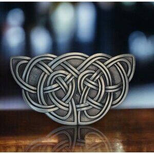 Silver Metal Celtic Knot Unisex Belt Buckle - Western Keltic Knot Buckle